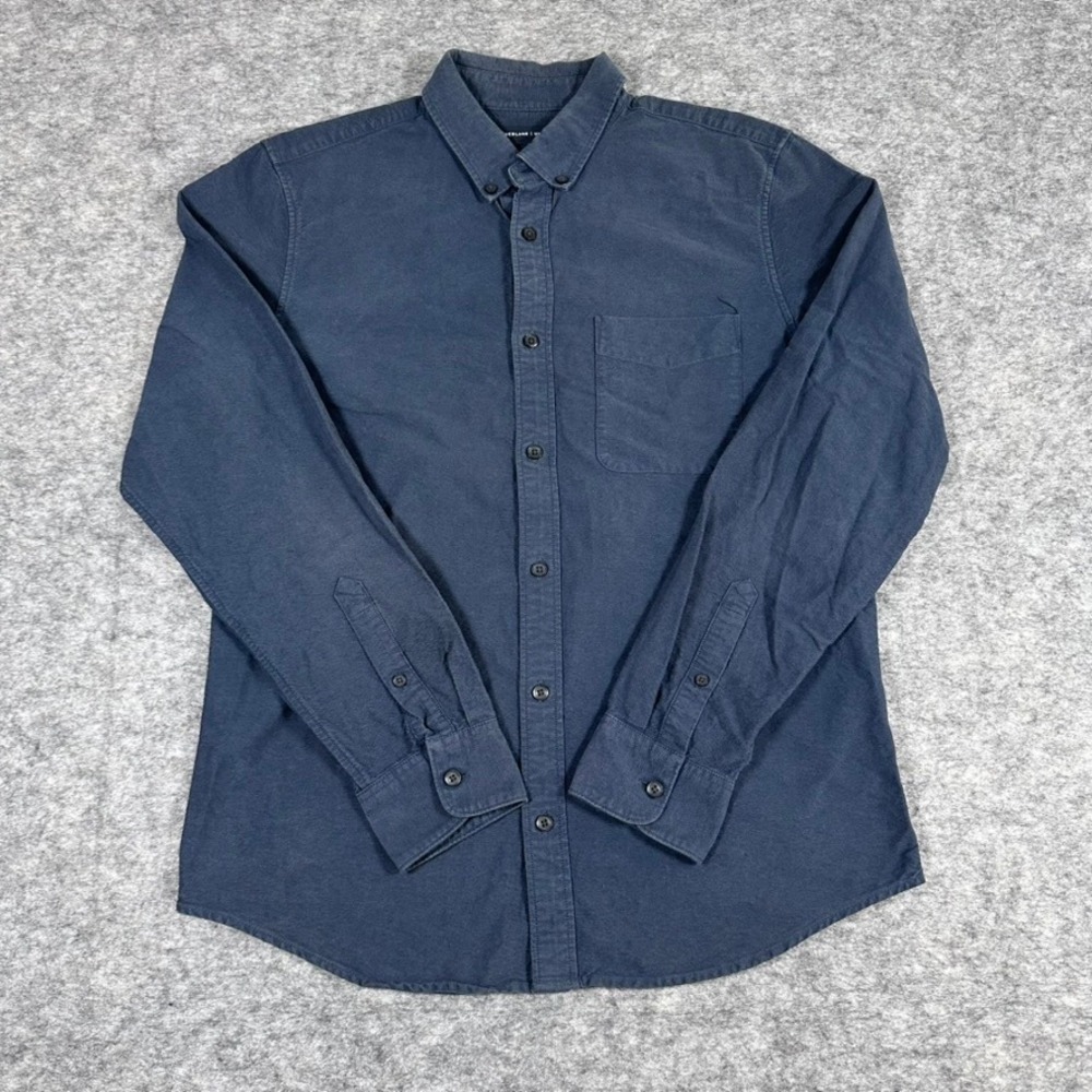 Everlane Uniform Button Down Shirt Navy Blue Cotton‎ Pocket Mens Medium